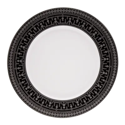 Tiara Black & Platinum Large Dinner Plate