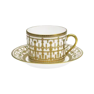 Tiara White & Gold Cappuccino Cup & Saucer