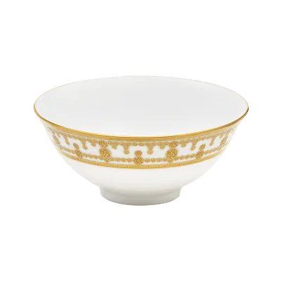 Tiara White & Gold Rice Bowl