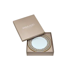 Tiara White & Gold Set of 4 Dessert Plates