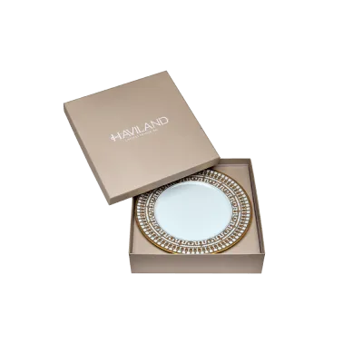 Tiara White & Gold Set of 4 Dessert Plates
