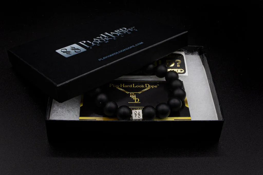 Tigers Eye & Onyx Natural Gemstone Centerpiece Necklace