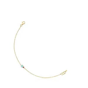 Tous Mini Ivette Bracelet in Gold with Amazonite and Ruby 912191010