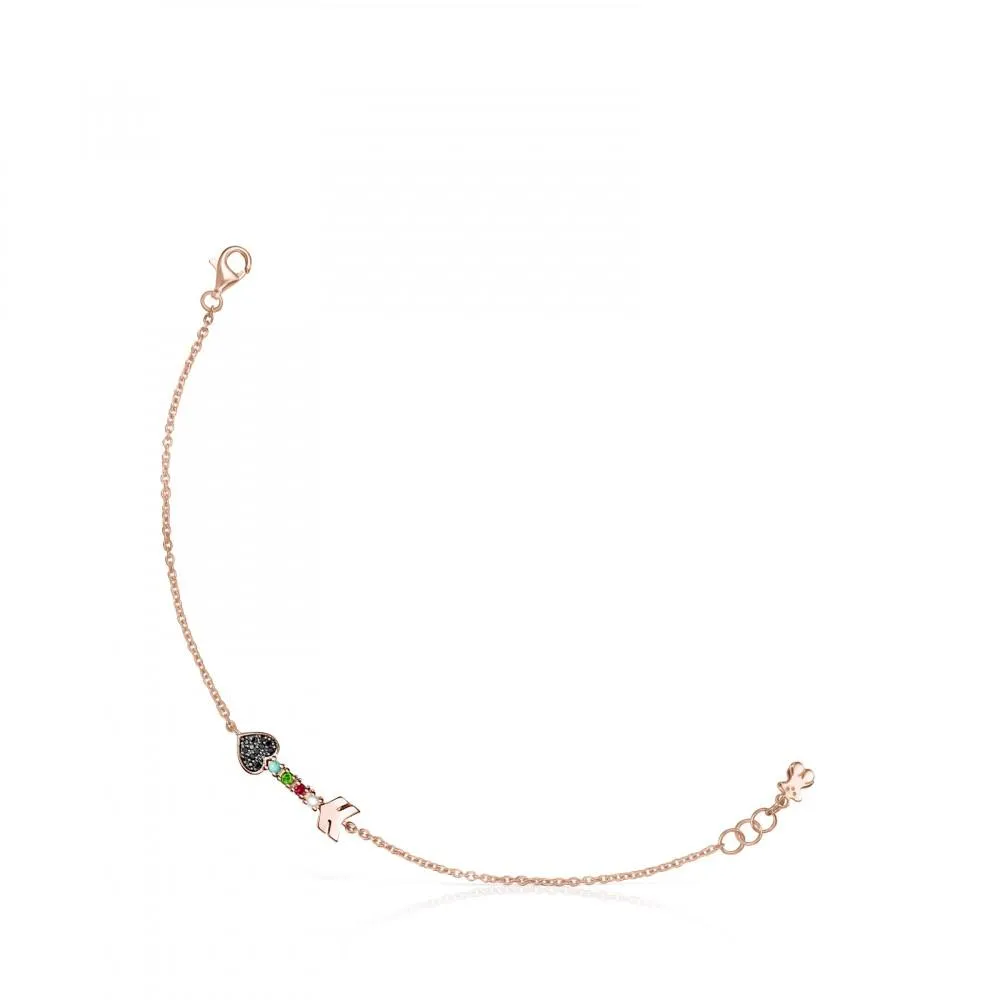 Tous Rose Gold Vermeil San Valentín arrow Bracelet with Gemstones 915301520