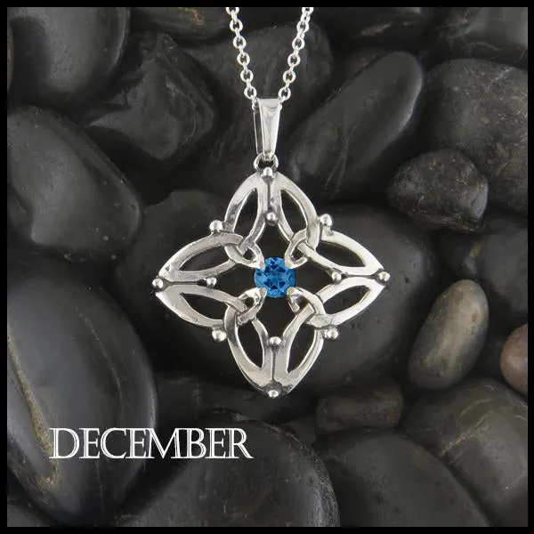 Trinity Star Birthstone Pendant in Silver