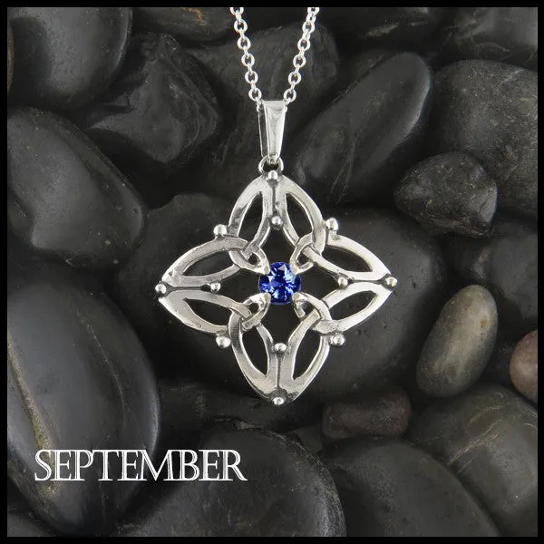 Trinity Star Birthstone Pendant in Silver