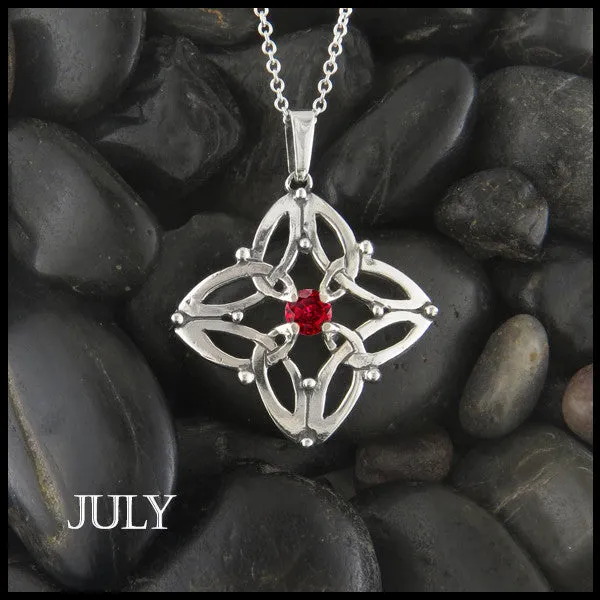 Trinity Star Birthstone Pendant in Silver