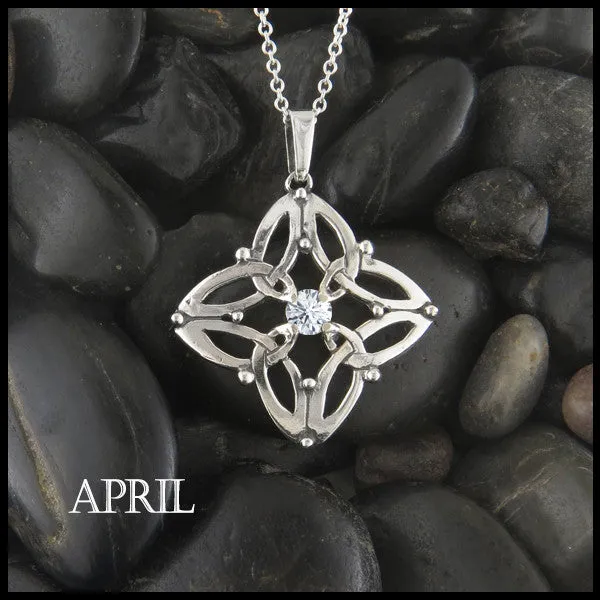 Trinity Star Birthstone Pendant in Silver