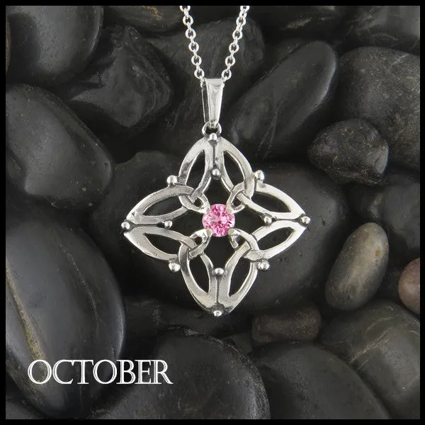 Trinity Star Birthstone Pendant in Silver