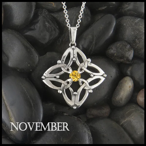 Trinity Star Birthstone Pendant in Silver