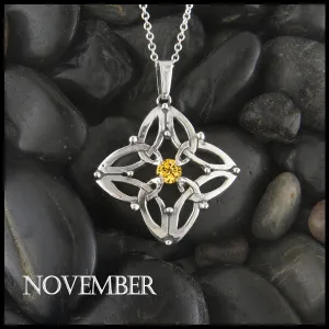 Trinity Star Birthstone Pendant in Silver