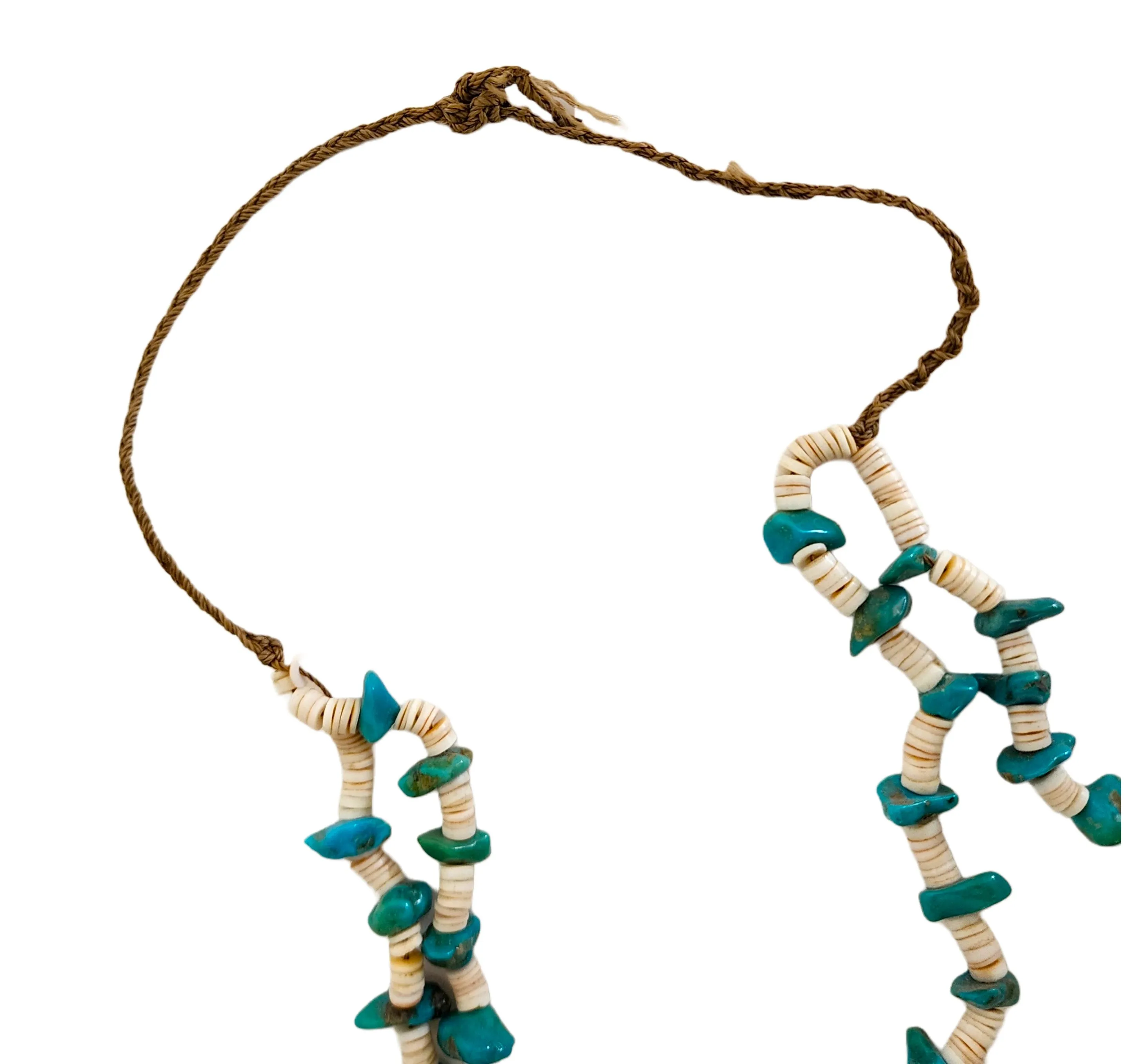 Vintage Kewa 1960s Turquoise Jacla Necklace - 32"