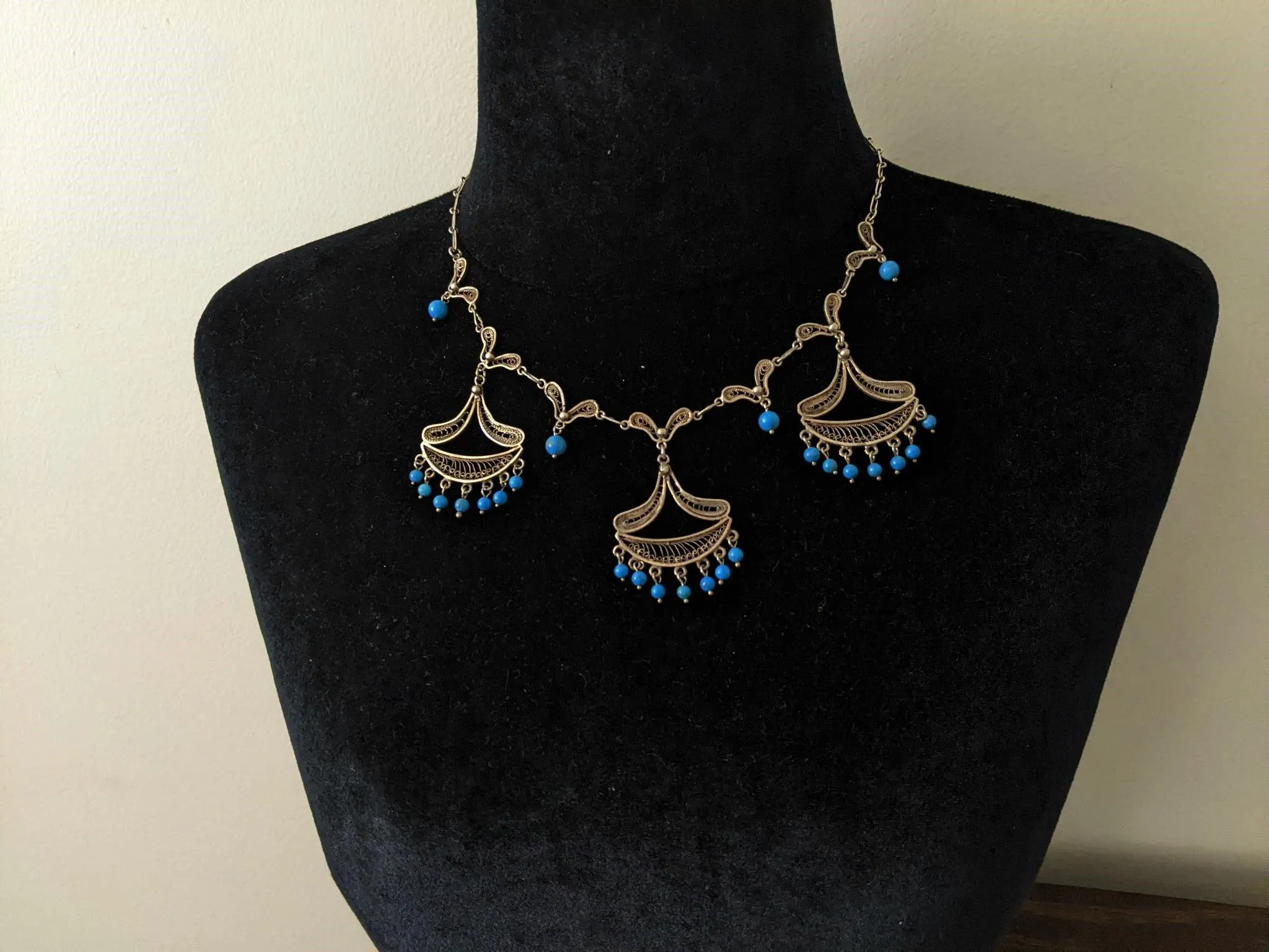 Vintage Silver Egyptian Choker Necklace
