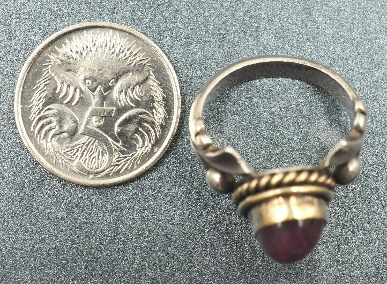 Vintage Sterling Silver Ruby Ring