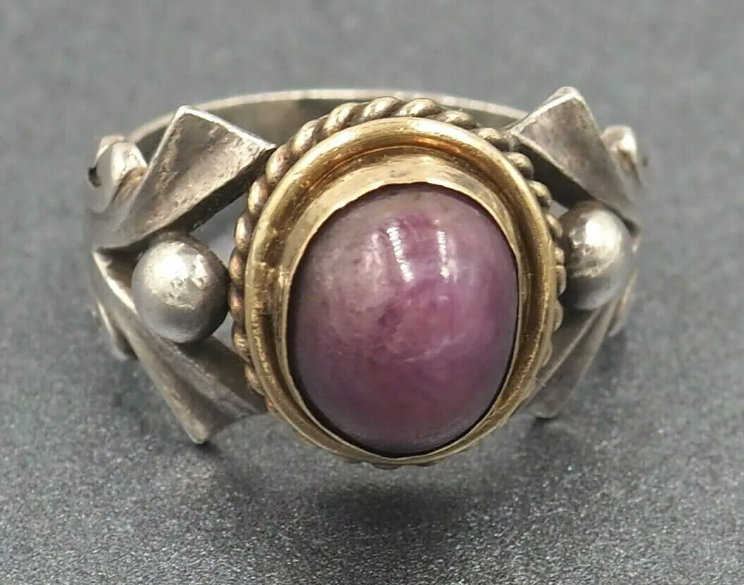Vintage Sterling Silver Ruby Ring