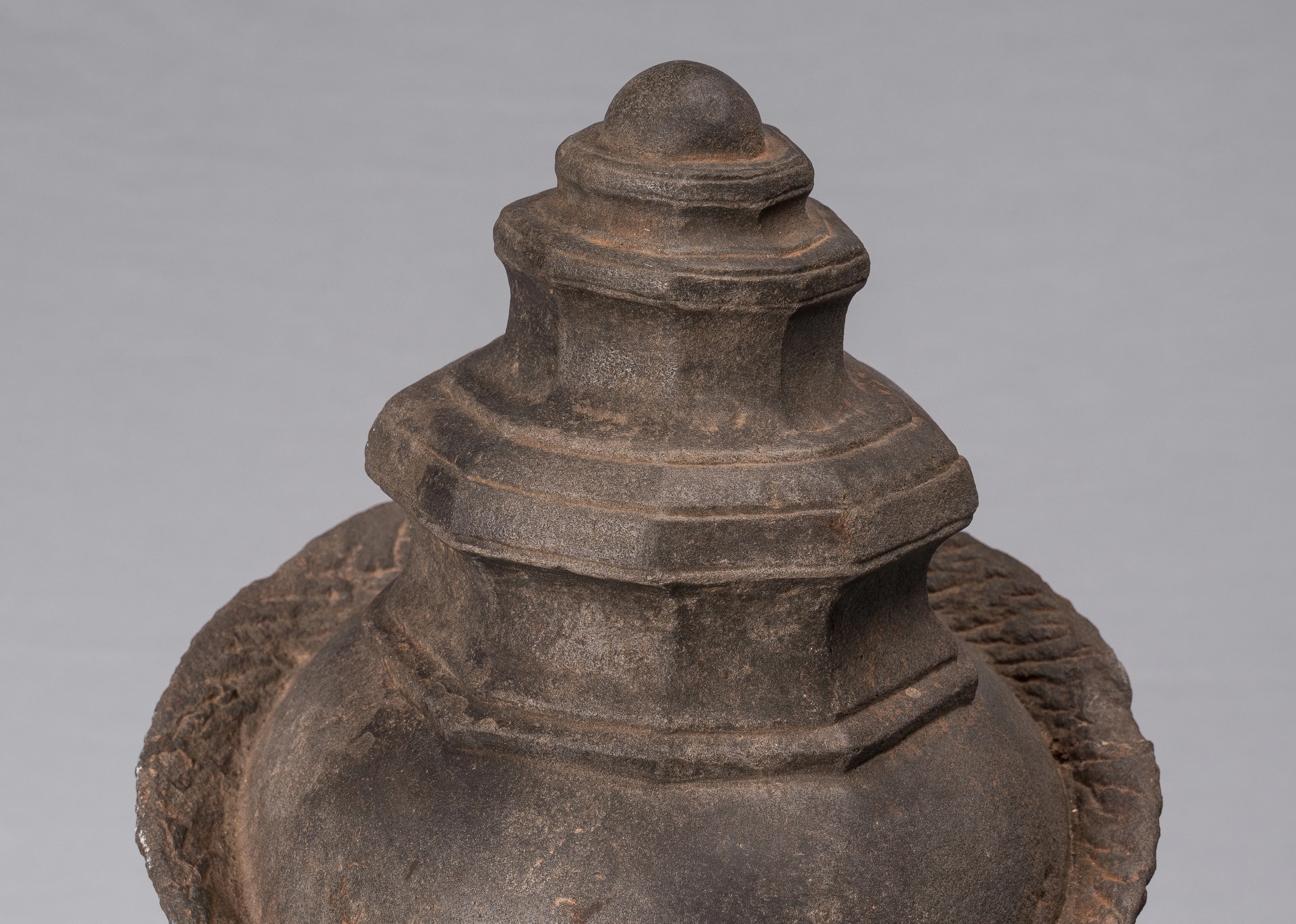 Vishnu Statue - Antique Preah-Ko Style Sandstone Vishnu Head - Protector & Preserver - 52cm/21"