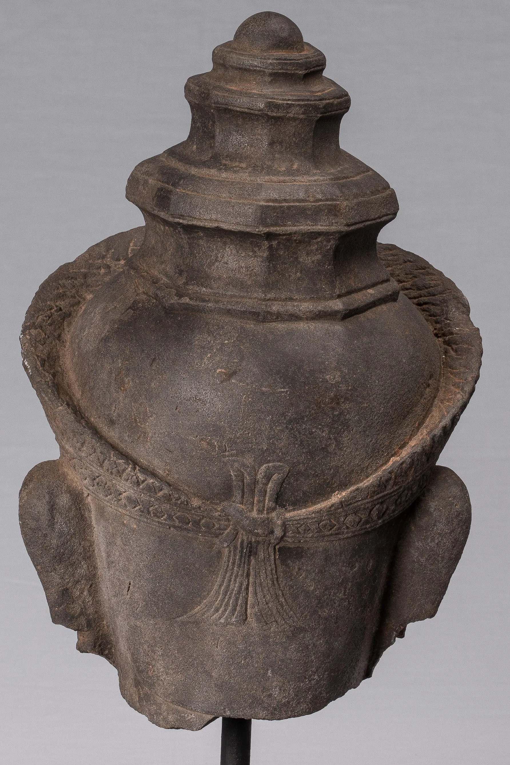 Vishnu Statue - Antique Preah-Ko Style Sandstone Vishnu Head - Protector & Preserver - 52cm/21"