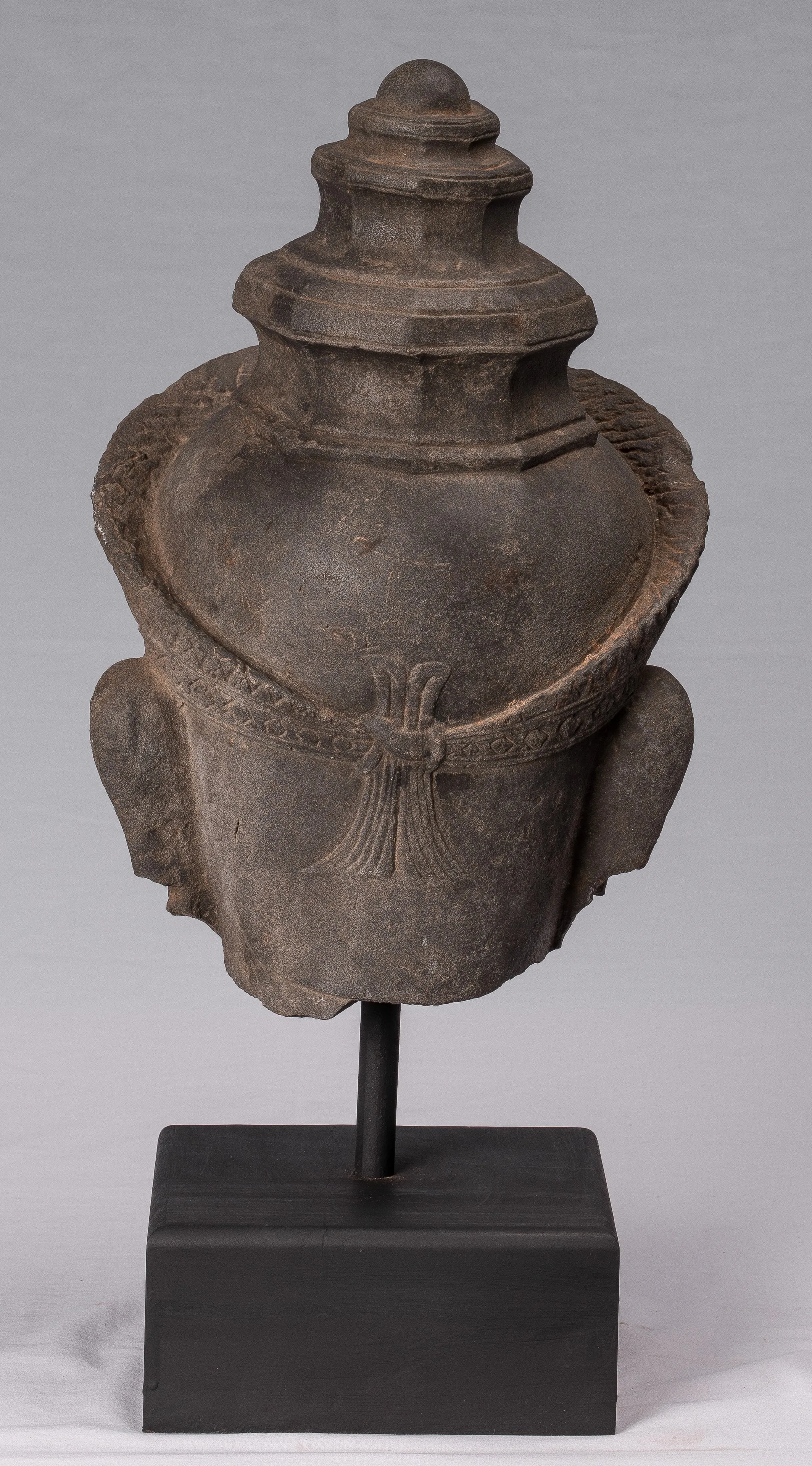 Vishnu Statue - Antique Preah-Ko Style Sandstone Vishnu Head - Protector & Preserver - 52cm/21"