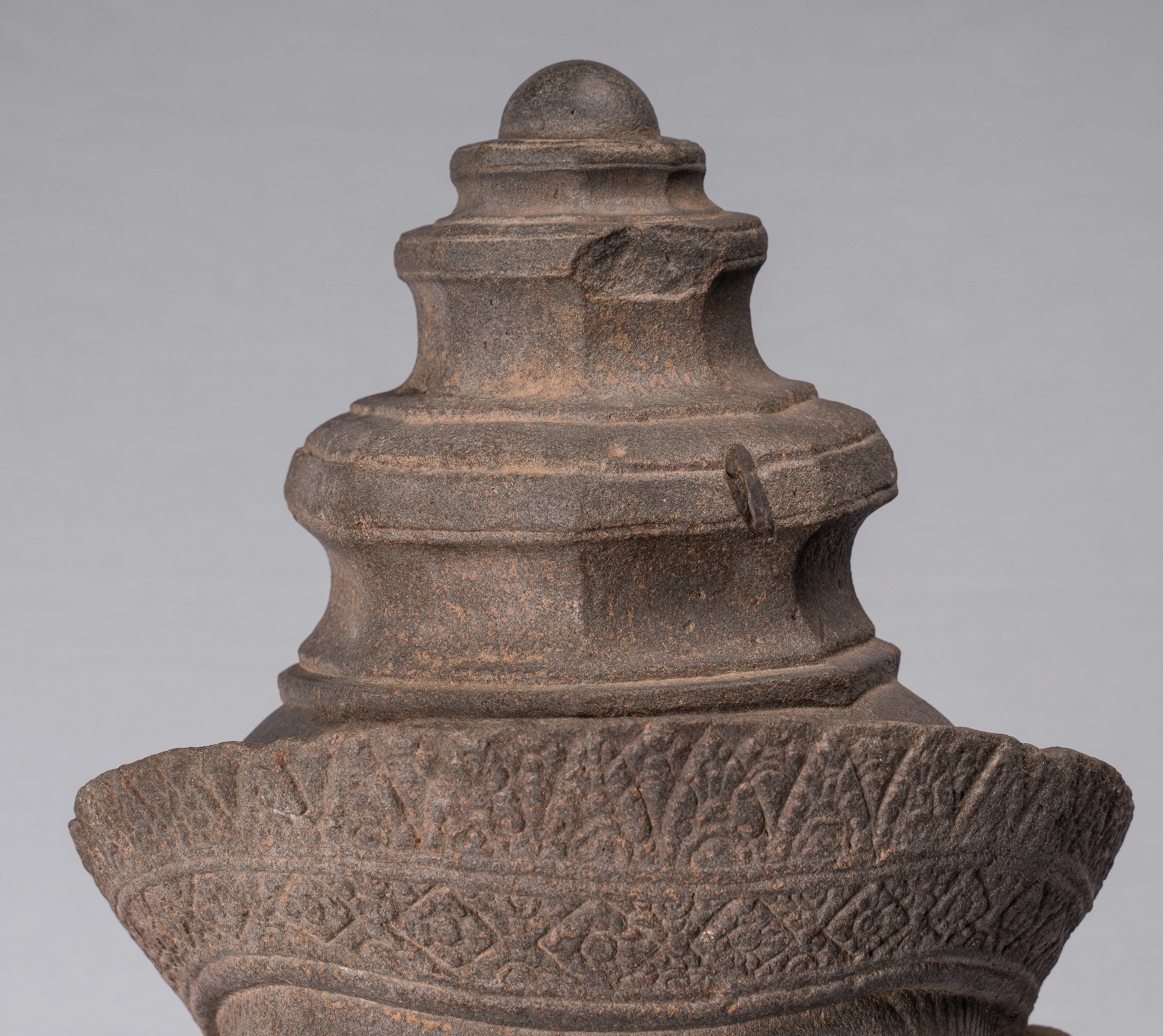 Vishnu Statue - Antique Preah-Ko Style Sandstone Vishnu Head - Protector & Preserver - 52cm/21"