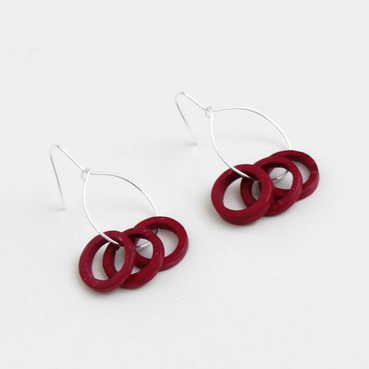 Wine Circle Dangle Earrings