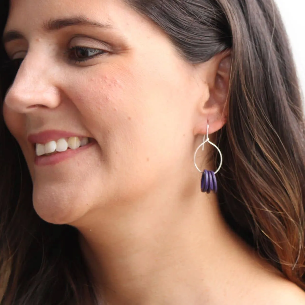 Wine Circle Dangle Earrings