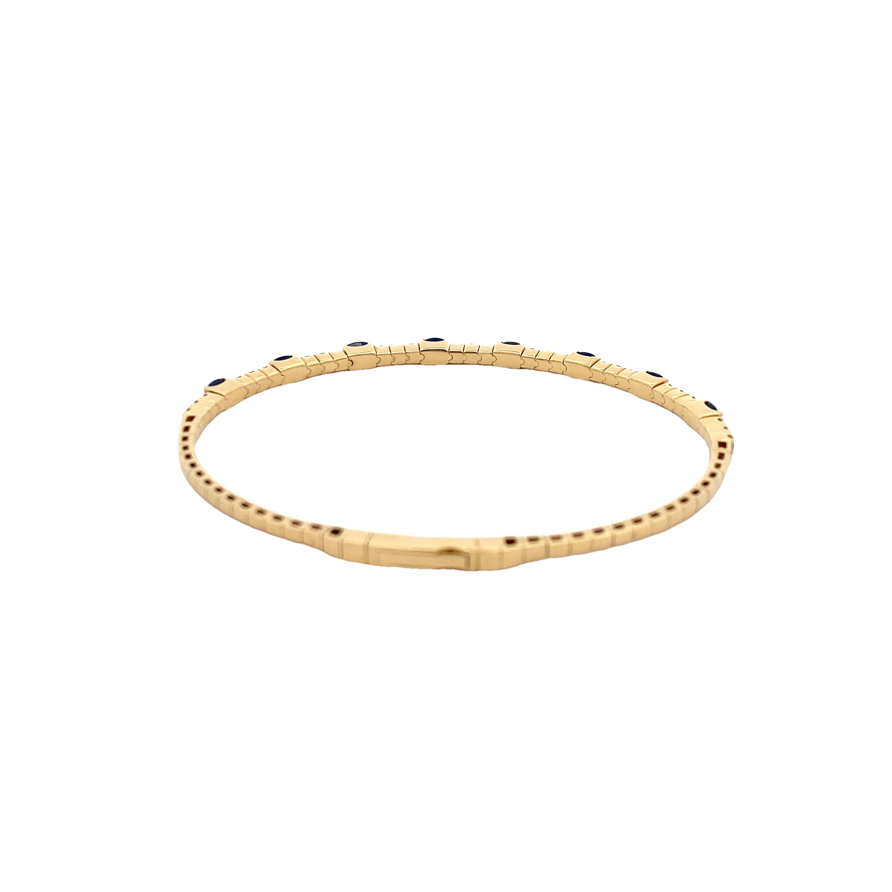 Yellow Gold Sapphire and Diamond Flex Bangle