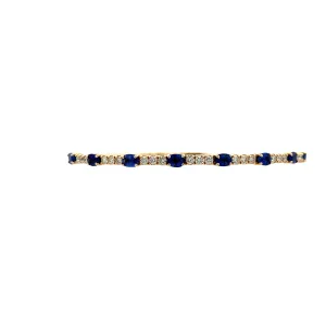 Yellow Gold Sapphire and Diamond Flex Bangle