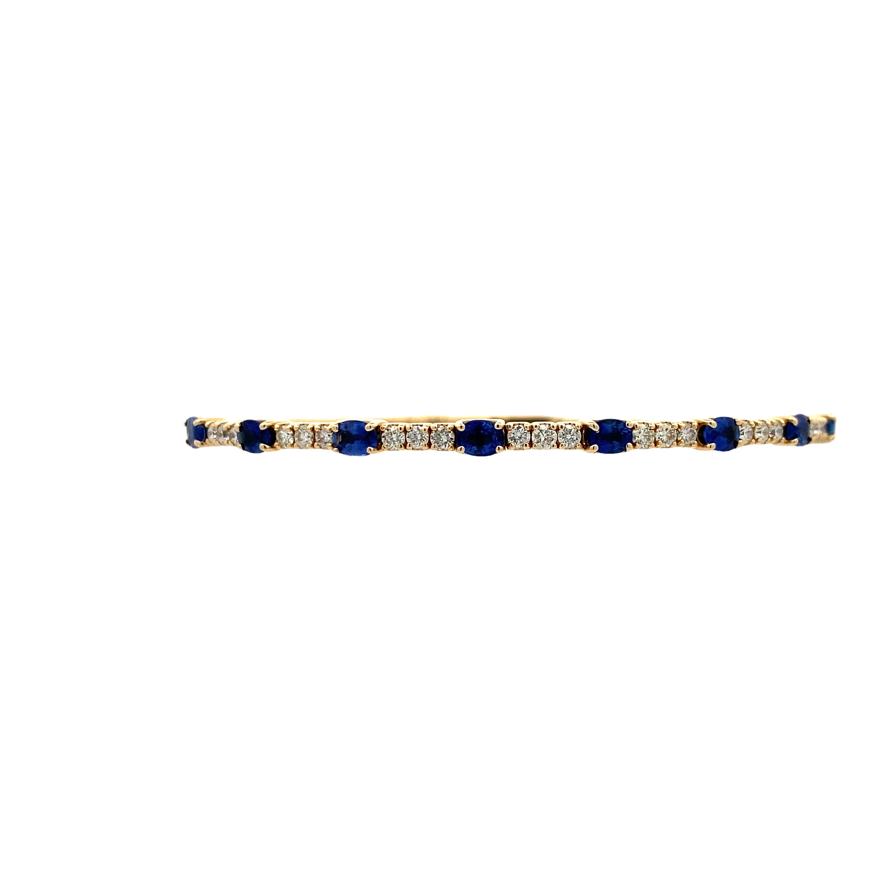 Yellow Gold Sapphire and Diamond Flex Bangle